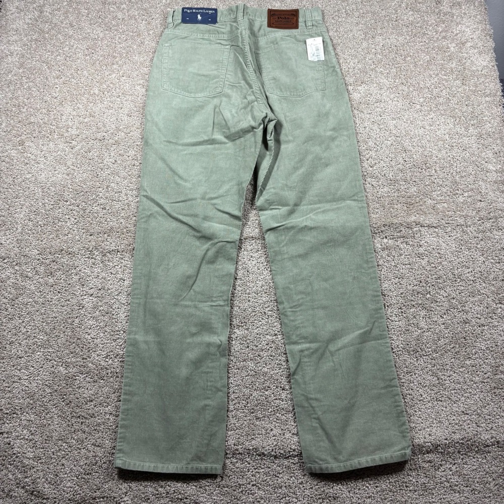Polo Ralph Lauren Mens Sage Green Corduroy Pants 30x30 Straight Leg NWT